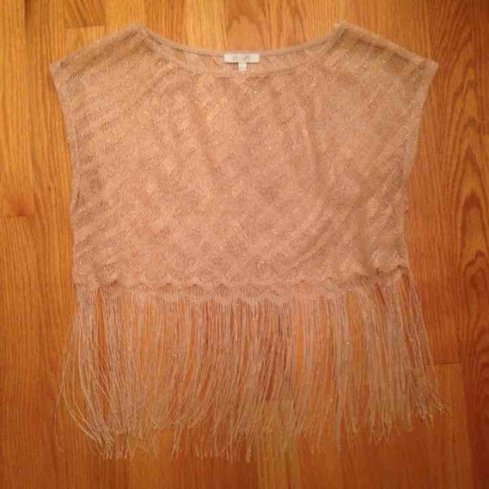 Delia*s Blush Pink Tassel Crop Top